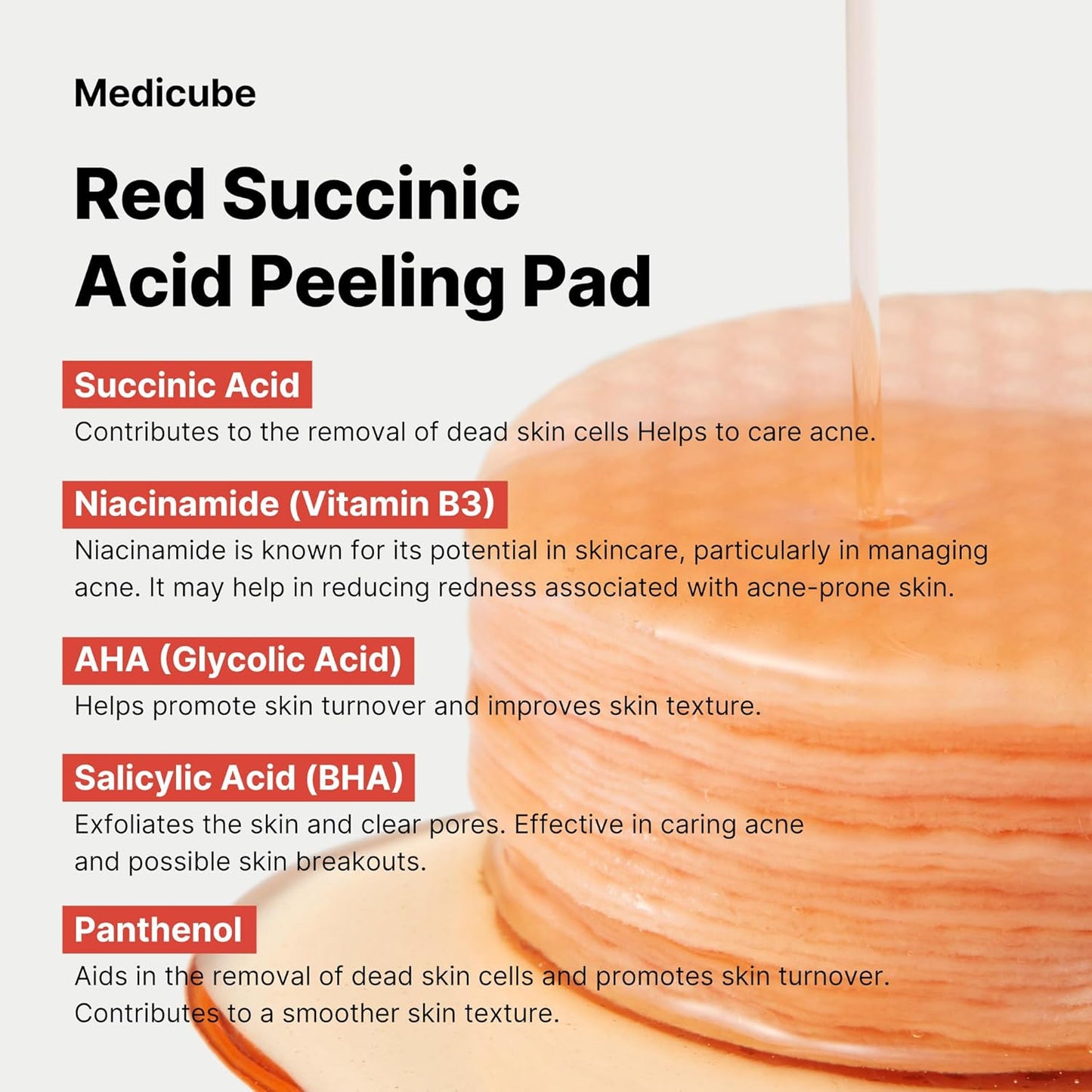 MEDICUBE Red Succinic Acid Peeling Pad