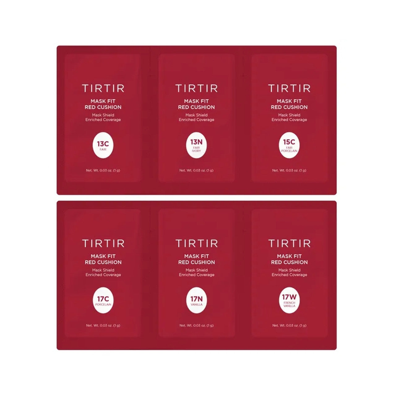 TIRTIR Mask Fit Red Cushion 6 Shade Trial Kit (5 options)