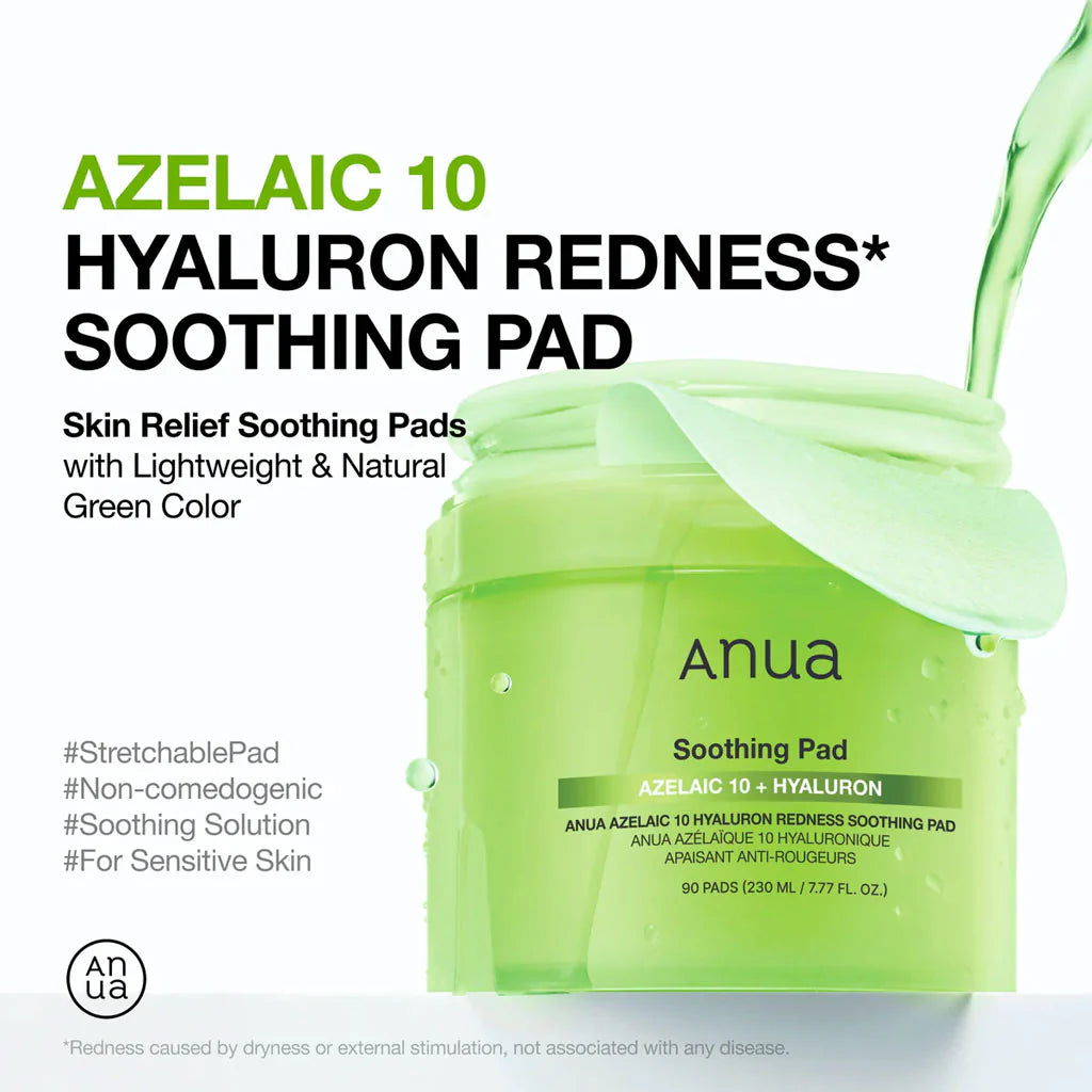 ANUA Azelaic 10 Hyaluron Redness Soothing Pad