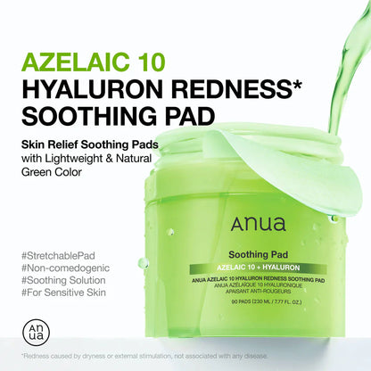 ANUA Azelaic 10 Hyaluron Redness Soothing Pad