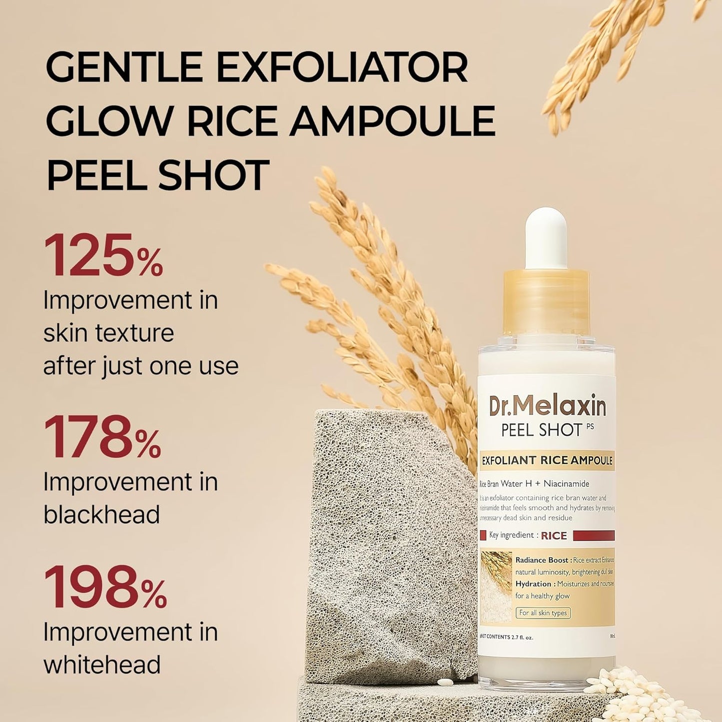 DR MELAXIN Peel Shot Exfoliant White Rice Ampoule