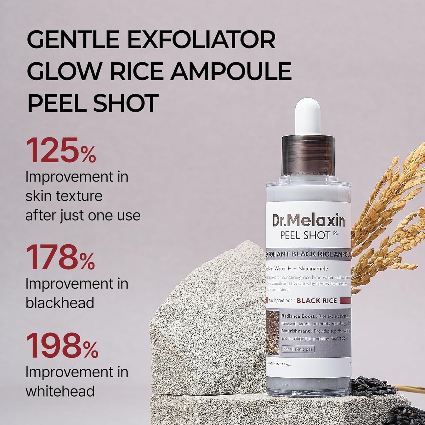 DR MELAXIN Peel Shot Exfoliating Black Rice Ampoule