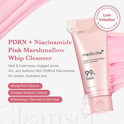 MEDICUBE PDRN Pink Niacinamide Whip Cleanser